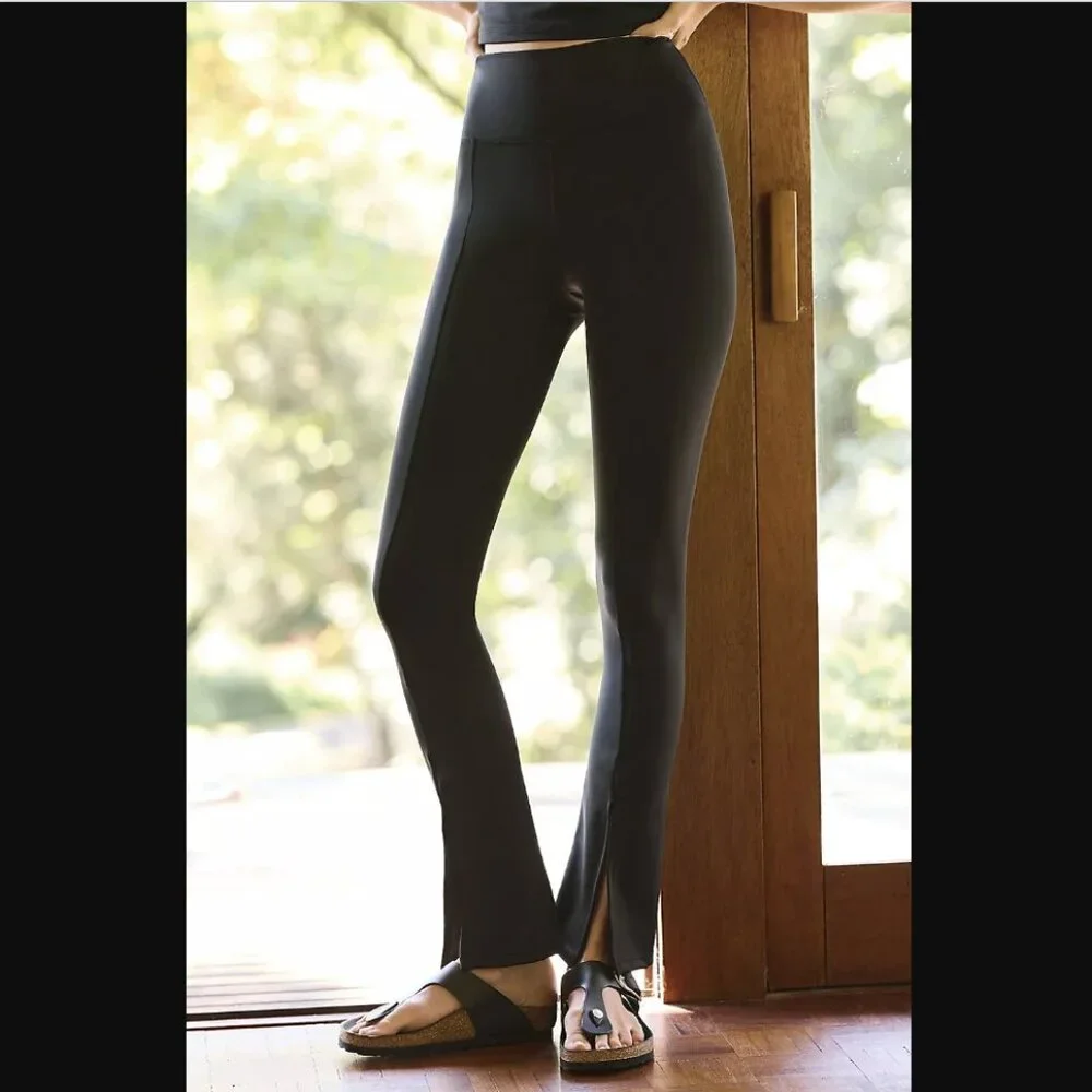 IVL ✨ NWOT Split-Hem Bootcut Leggings \\ Size 6 / Small // Black - Picture 2 of 5